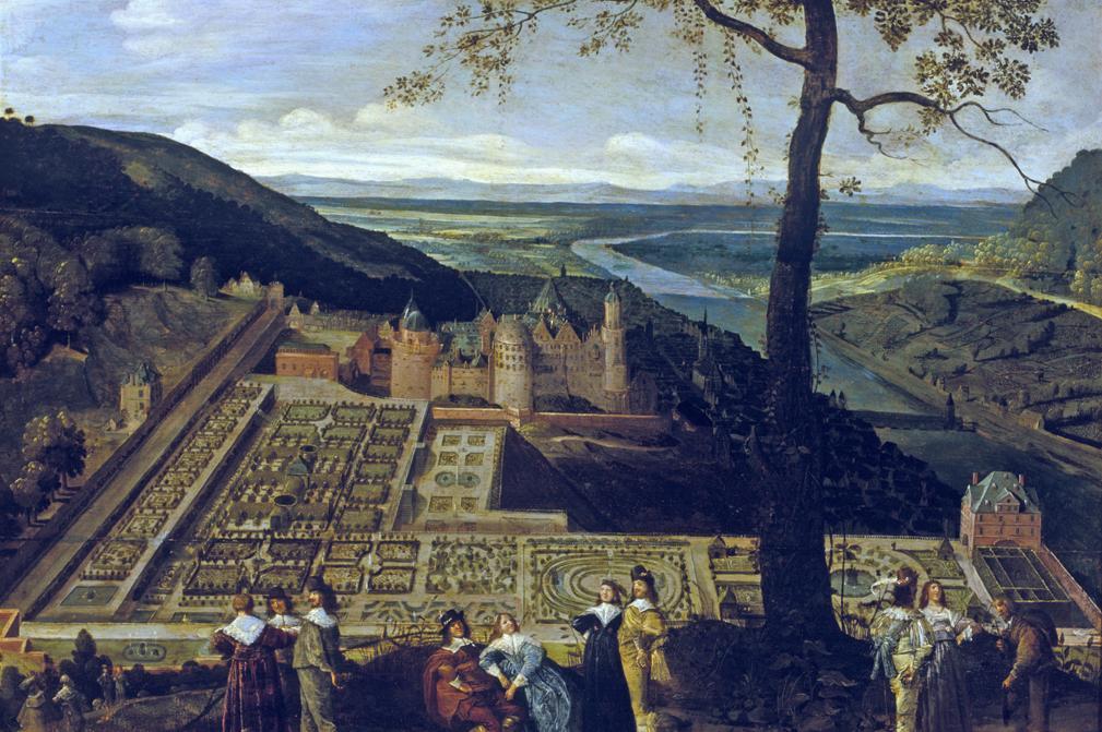 Painting of the Hortus Palatinus at Heidelberg Palace, artist unknown, circa 1600