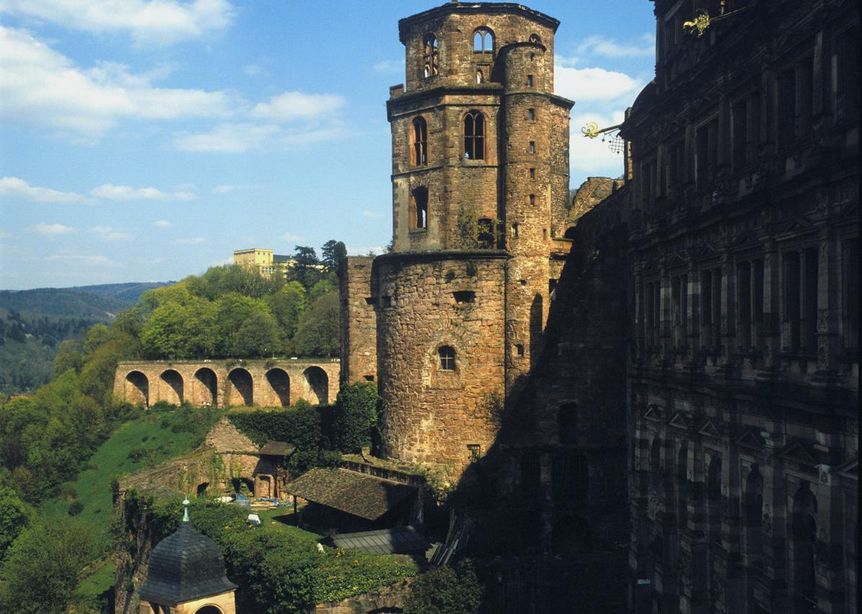 View of the bell tower at Heidelberg Castle