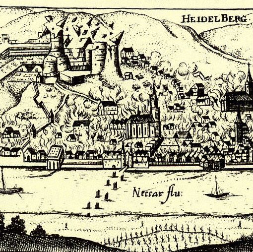 Image: Depiction of the destroyed Heidelberg Palace.