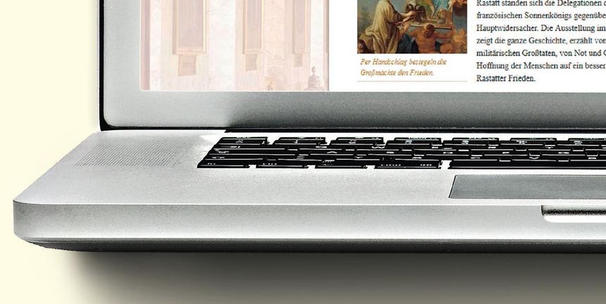 Detail of a notebook keyboard.